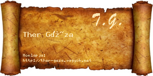 Ther Géza névjegykártya