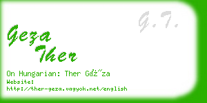 geza ther business card